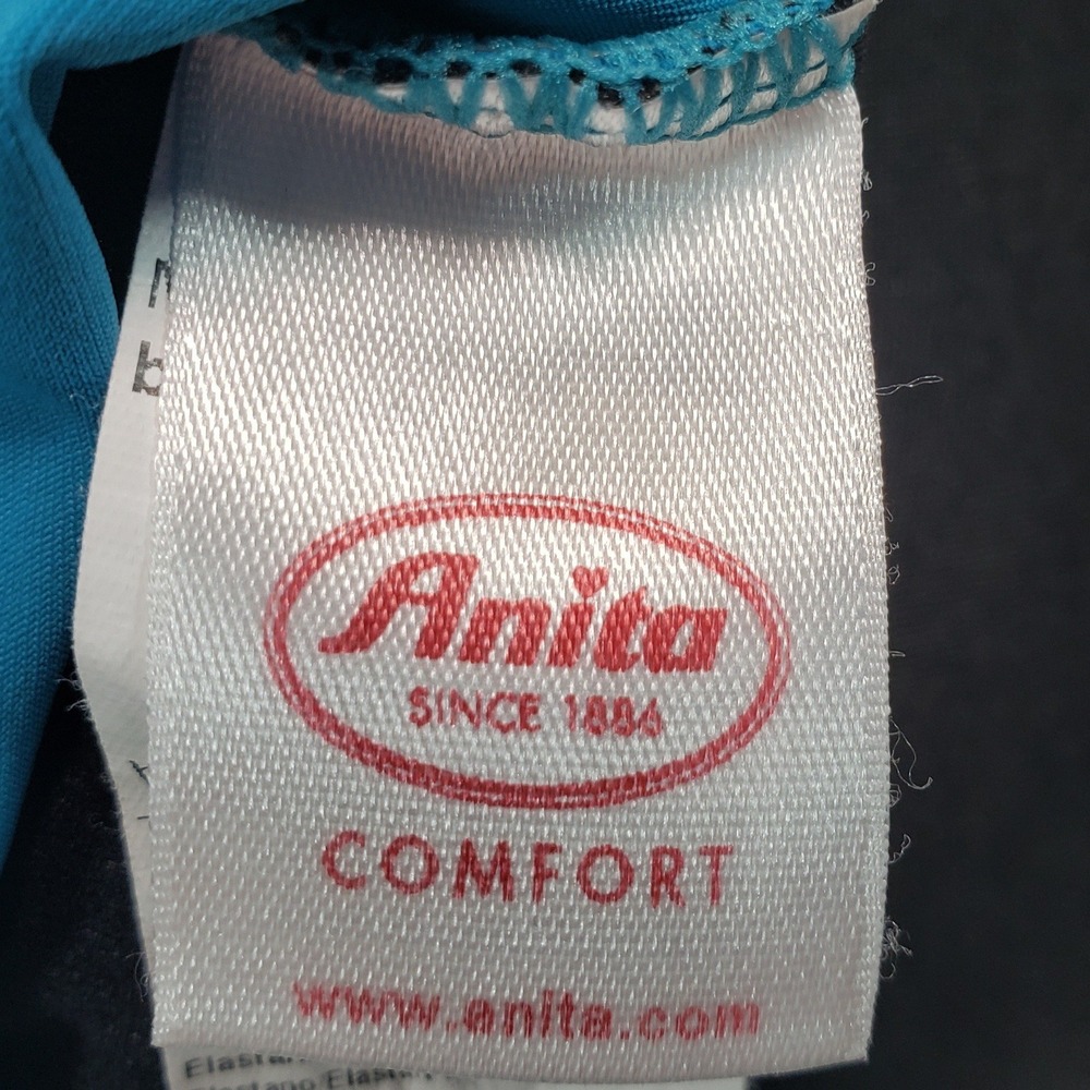Anita Comfort‎ Teal Blue Ruched One Piece Swimsuit Size 16 D Cup Slimming Front - Picture 2 of 7